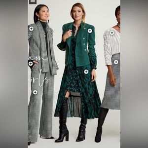 Cabi Autumn Dress #4017 Teal & Black Patterned 2 in 1 Dress Size Medium